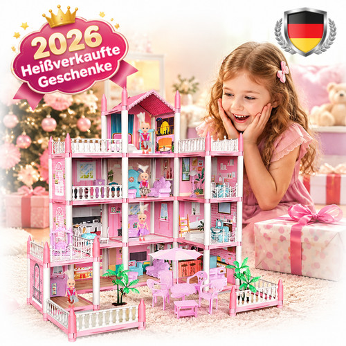 Puppenvilla mit möbeln - puppenvilla,