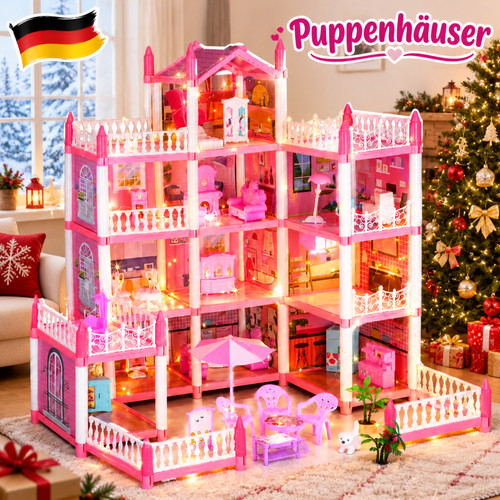 Rosa puppenhaus licht - puppenhaus,