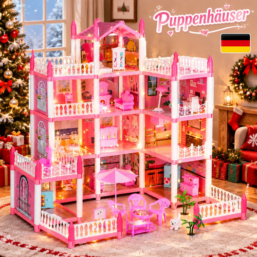 Puppenhaus mit möbeln und - puppenhaus,